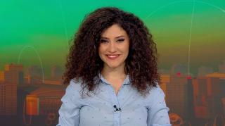 Prezentatoarea Horoscopului, Nadina Zissu, în platoul Observator