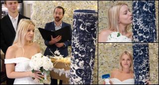 O tânără s-a măritat cu un covor