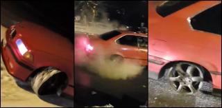 A făcut drifturi cu BMW-ul până a topit anvelopele. Scheme de "Fast and Furious" în Turnu Măgurele (Video)