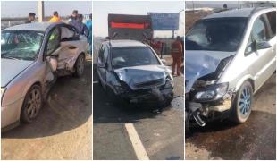 Trei copii răniţi, după ce două maşini s-au ciocnit la Brădeşti