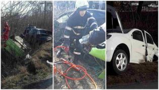 Accident în lanț la Nădab, județul Arad