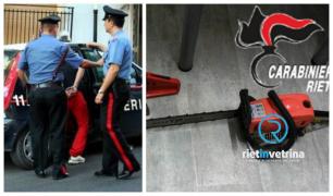 Român de 19 ani din Accumoli, înarmat cu 2 drujbe, îşi distruge casa, încearcă să-şi ucidă soţia, atacă şi carabinierii