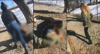 Elevă snopită în bătaie într-un parc din Sibiu. Fata este păruită şi lovită fără milă, în uralele colegilor (Video)