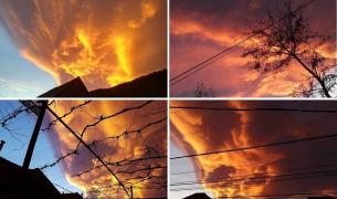 Apusul de soare fotografiat la Sibiu