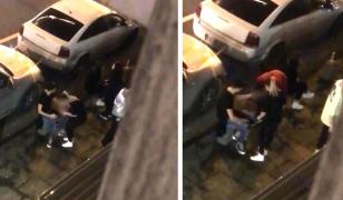 Studenţi din Bucureşti, filmaţi în timp ce se droghează pe stradă din mâna unui băiat