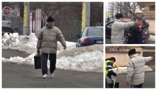 Un bărbat a plecat cu valiza criminalistică a poliţiştilor care au intervenit la un accident, la Roman (Video)