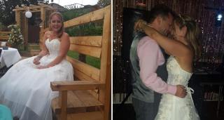 Mireasa la nuntă, alături de soţul ei