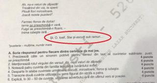 Greşeala din subiectul de la proba de română de la Simularea Evaluării Naţionale 2019