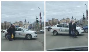 Poliţiştul a ajutat un bătrân, la Oradea