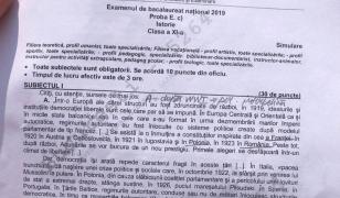 Subiecte Simulare Bac 2019 Istorie. Ce a picat la clasa a XI-a