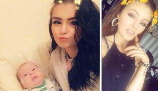 Tânăra mamă și bebelușul ei de 5 luni