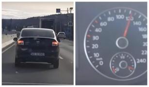 Maşină radar a Poliţiei din Argeş, filmată gonind cu 120 de km/h (Video)