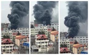 Incendiu puternic în Bucureşti, la un depozit de vopseluri (Video)