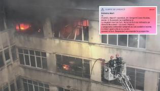 Mesajul Ro-Alert despre incendiul din București