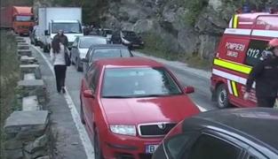 Locul unui accident produs în Defileul Jiului