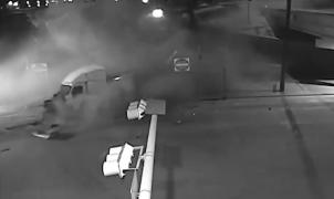 Momentul impactului cu cisterna condusă de șoferul care a adormit