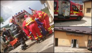 Un bărbat de aproximativ 50 de ani a fost prins de la brâu în jos într-un malaxor al unei brutarii din Sieu Odorhei