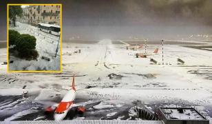 Grindină căzută în zone din nordul Italiei