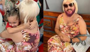 Un tată văduv s-a îmbrăcat în femeie pentru 'Ziua Mamei', la şcoala fiicei sale