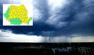 Meteorologii au emis joi o nouă atenționare meteo de furtuni, ploi torenţiale şi grindină