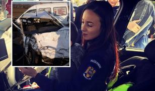 Poliţistă, victimă a unui accident teribil