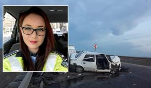 Poliţistă, victimă într-un accident teribil