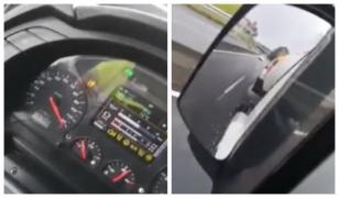 Cisternă plină cu peste 120 la oră pe autostradă