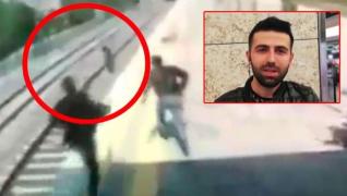 Ercan Kaya a văzut gestul tinerei şi, fără să stea pe gânduri, a sărit pe şine şi a reuşit să o tragă pe fată