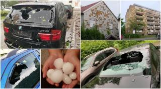 Grindina uriaşă a bombardat faţadele blocurilor, a distrus maşini de zeci de mii de euro. Bucăţi de gheaţă au făcut prăpăd în Germania (Video)