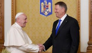 Papa Francisc și Klaus Iohannis la Cotroceni