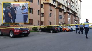 Polițiști la blocul din Bragadiru unde a fost crima