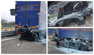 Audi pulverizat înt-run TIR