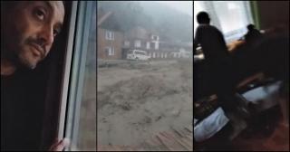 Au apărut imagini cutremurătoare cu momentul în care viitura loveşte comuna Răchita, din Alba