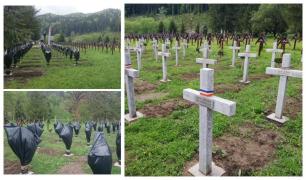 Ziua Eroilor, comemorată la cimitirul din Valea Uzului, unde zeci de cruci ale eroilor români au fost acoperite (Video)