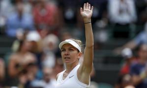 Simona Halep într-un meci de la Wimbledon