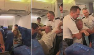 Familia evacuată din avionul Tarom, pe Otopeni
