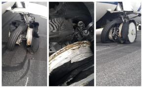 Primele imagini după explozia pneurilor la aterizarea avionului TAROM pe Aeroportul Otopeni