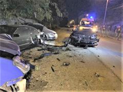 Şofer speriat de poliţist face accident