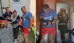Bătrân salvat dintr-un incendiu de un pompier aflat în timpul liber, în Botoşani