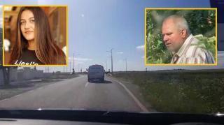 Mașina poliției cu criminalul din Caracal