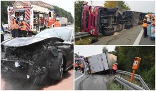 Ferrari distrus într-un camion românesc