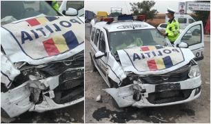 Autospecială cu trei poliţişti, spulberată de un şofer care a intrat pe DN1 fără să se asigure