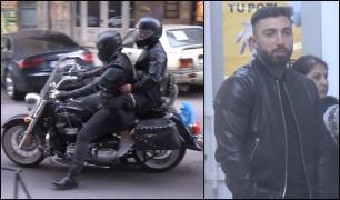 Cezar Petcu a venit la secţia de poliţie pe motocicletă