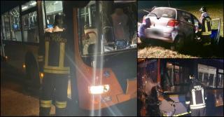 Georgeta Vasiliu a intrat cu maşina, o Toyota Yaris, într-un autobuz
