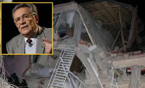 Gheorghe Mărmureanu și o clădire distrusă în cutremurul din Turcia