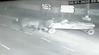 Căruța înainte de a fi lovită în accidentul de la Cornu Luncii