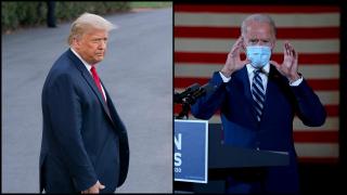 Președintele Donald Trump și candidatul democrat Joe Biden