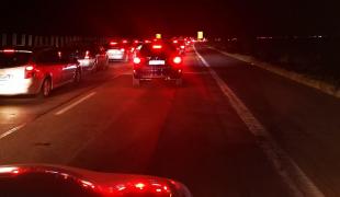 Se circulă bară la bară pe Autostrada Soarelui, noaptea