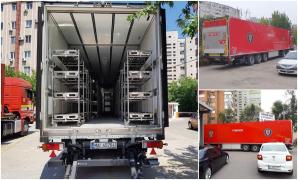 Un camion, morgă mobilă, a fost adus la Spitalul Pantelimon din București, pentru decedații cu Covid-19
