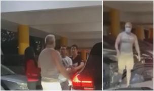 Luptă nedreaptă într-o parcare, unul contra trei, cu rezultat neaşteptat. Un bărbat şi-a protejat soţia